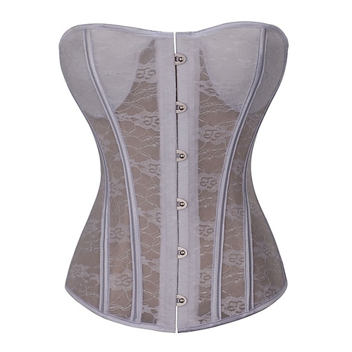 

Corset Women's Corsets Wedding Party Birthday Party Party & Evening Valentine's Day White Black Comfortable Overbust Corset Hook & Eye Lace Up Tummy Control Push Up Lace Pure Color All Seasons