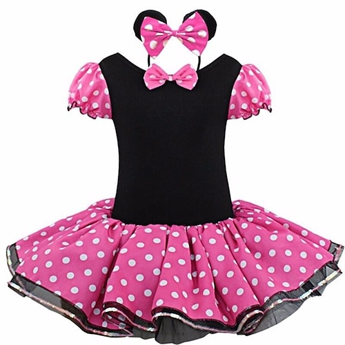 

vestito delle ragazze del bambino dei capretti polka dot tutu vestito di compleanno fiocco quotidiano multicolor mini manica corta abiti dolci estate vestibilità regolare 2-8 anni