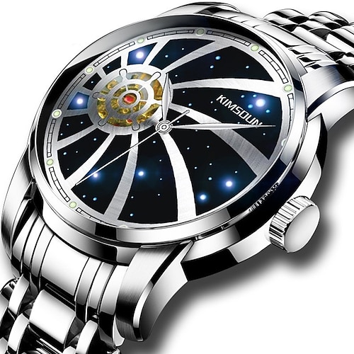 

New Kingston 1967 Fashion Trend Watch Perspective Window Starry Dial Hollow Luminous Automatic Mechanical Watch Waterproof Men'S Watch