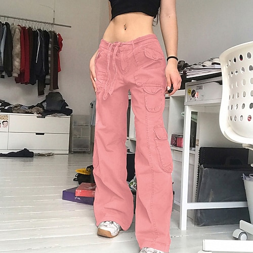 

Spicy Girls Punk & Gothic Y2K Year 2000 Pants Loose Pants Women's Cotton Japanese Cosplay Costumes Rosy Pink / Brown / Gray