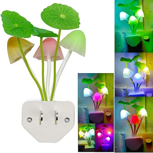 

LED Sensor Night Light Plug-in Mushroom NightLights Color Changing Lamp Mushroom Decor, AUSAYE Mini Cute Night Lights for Kids Adults Bedroom Toilet Bathroom Stairs Kitchen Hallway