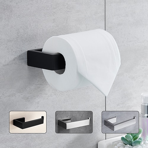 

Toilet Paper Holder,Wall Mounted 304 Stainless Steel 14.5cm Tissue Roll Hanger Dispenser for Bathroom & Kitchen (Black/Brushed Nickel/Chrome)