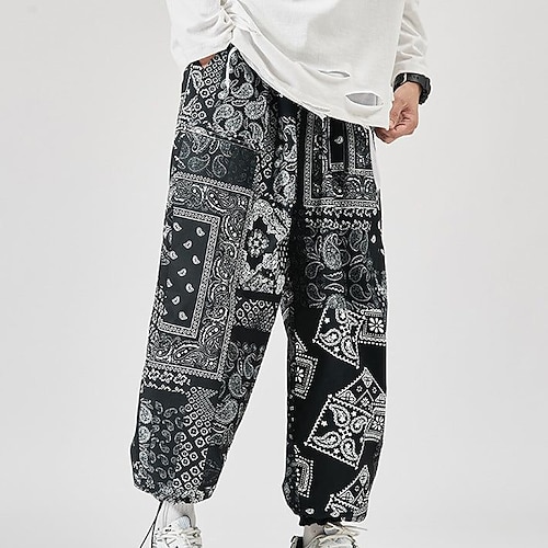 

Men's Joggers Trousers Beach Pants Drawstring Elastic Waist 3D Print Graphic Prints Comfort Breathable Sports Outdoor Casual Daily Streetwear Stylish White Black Micro-elastic / Elasticity
