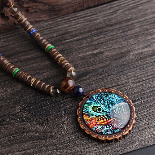 

Women's necklace Vintage Outdoor Peacock Necklaces