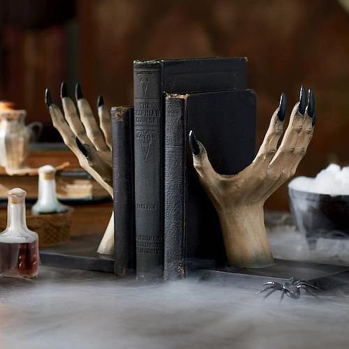 

Halloween Witchy Hand Book Stand Halloween Resin Witch Hand Bookshelf Ornament