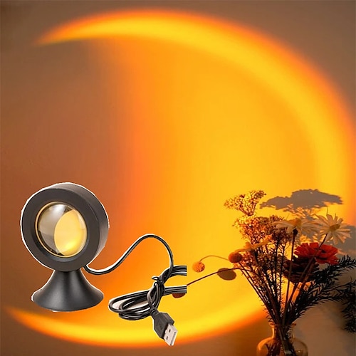 

Sunset Projector Lamp Mini INS Style Sunset Atmosphere Photo Live Lamp Bedroom Table Lamp Afterglow Projection Sun Never Sets Lamp