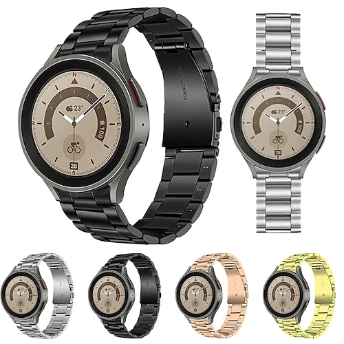 

1 pcs Smart Watch Band for Samsung Galaxy Watch 4 40/44mm Watch 4 40mm Watch 4 44mm Alloy Smartwatch Strap Luxury Adjustable Classic Clasp Metal Band Replacement Wristband