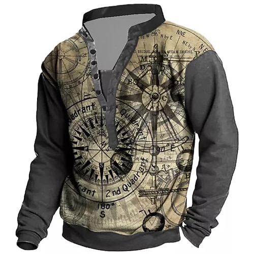 

Men's Unisex Sweatshirt Pullover Button Up Hoodie Graphic Prints Print Casual Daily Sports 3D Print Streetwear Designer Casual Clothing Apparel Hoodies Sweatshirts Long Sleeve Khaki