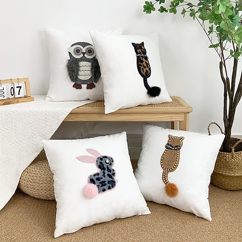 

Dekorativer Wurfkissenbezug mit Tier-Patch-Textur-Kissenhülle für Sofa-Couch-Schlafzimmer-Wohnzimmer-Wohnkultur