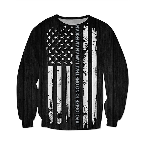 

Men's Unisex Sweatshirt Pullover Blue Black Crew Neck Graphic Prints National Flag Print Daily Sports Holiday 3D Print Streetwear Designer Casual Spring & Fall Clothing Apparel Hoodies Sweatshirts