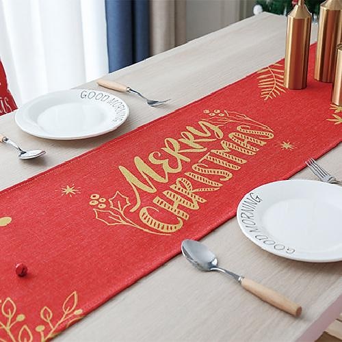 

Christmas Table Runner Table Decor Xmas Idea Cotton Linen Decoration Tea Table Cover Christmas Bed Flag Bed Tail Towel