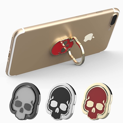 

Skull Cell Phone Ring Holder for Magnetic Car Mount 360 Rotation Metal Phone Ring Grip Phone Ring Stand Phone Ring Finger Kickstand Compatible with All Smartphones