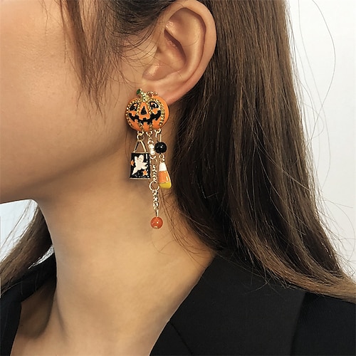 

Mujer Pendientes Moda Víspera de Todos los Santos Calabaza Arete