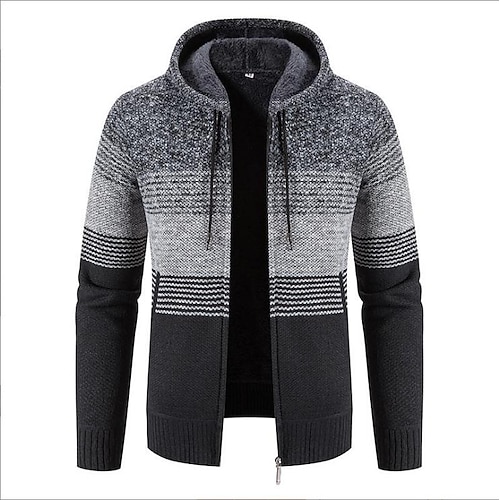 

Per uomo Felpa Cardigan Maglione Felpa con cappuccio Maglione con zip Giacca maglione Nido d'ape Maglia Corto Lavorato a maglia A strisce Girocollo Essenziale Moda Esterno Giornaliero Abbigliamento