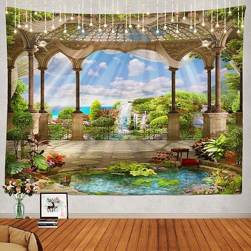 

Landscape Wall Tapestry Art Deco Blanket Curtain Picnic Table Cloth Hanging Home Bedroom Living Room Dormitory Decoration Polyester Fiber for Bedroom Living Room