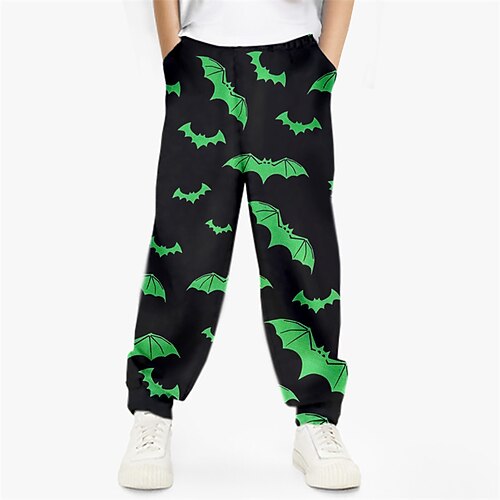 

Kids Boys Halloween Pants Animal Active Outdoor 3-12 Years Winter Green