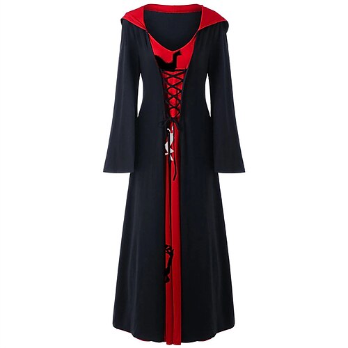 

Damen Etuikleid Vintage-Kleid kleid lang Grün Fuchsie Khaki Langarm Einfarbig mit Schnürung Winter Herbst Mit Kapuze gotisch winterkleider damen herbstkleider 2022 S M L XL XXL XXXL 4XL 5XL