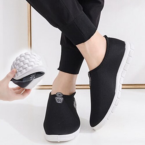 

Men's Loafers Slip-Ons Comfort Shoes Casual Daily Mesh Black Slogan Spring Fall
