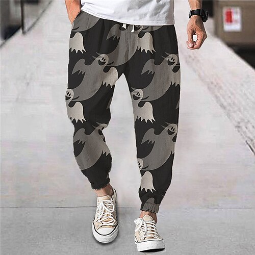 

Men's Joggers Trousers Beach Pants Drawstring Elastic Waist 3D Print Graphic Prints Comfort Breathable Sports Outdoor Casual Daily Streetwear Designer Gray Micro-elastic / Elasticity