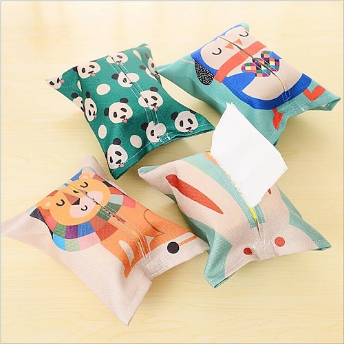 

Creative Cartoon Cute Cotton and Linen Removable Napkin Paper Towel Cover Home Car Living Room Toilet Cloth Paper Towel Box