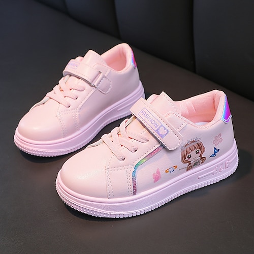 

Boys Girls' Sneakers School Shoes PU School Shoes Big Kids(7years ) Little Kids(4-7ys) White Rosy Pink Spring Fall