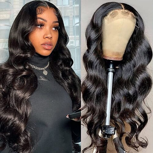 

Glueless Synthetic Lace Front Wigs with Baby Hair Natural Wave Wigs for Black Women Heat Resistant Fiber Real Body Wave Wigs