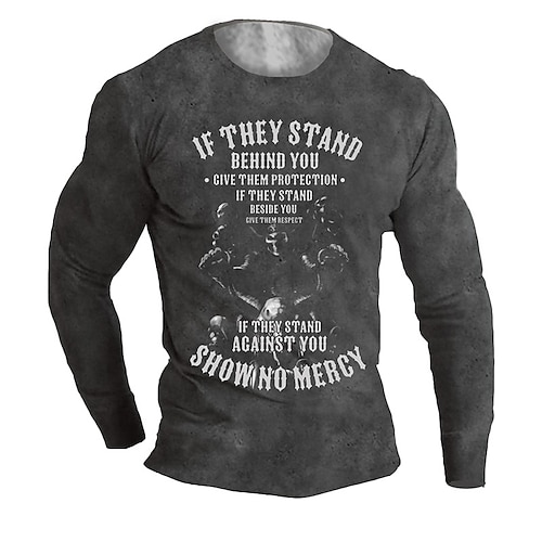 

Men's Unisex T shirt Tee Letter Graphic Prints Crew Neck Black 3D Print Outdoor Street Long Sleeve Print Clothing Apparel Basic Sports Designer Casual