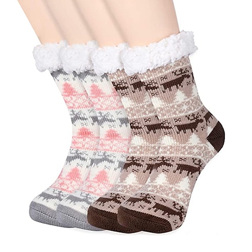 

Women's Crew Socks Home Christmas Daily Acrylic Fibers Casual Warm Skidproof 1 Pair