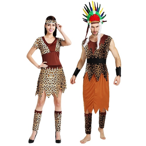 

Cosplay Indians Couples' Costumes Unisex Movie Cosplay Cosplay Costume Party Brown Costume Halloween Carnival Masquerade Polyester