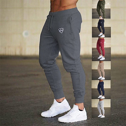 

Men's Sweatpants Joggers Trousers Track Pants Jogging Pants Drawstring Elastic Waist Geometric Pattern Sports Outdoor Cotton Blend Athleisure ArmyGreen Black