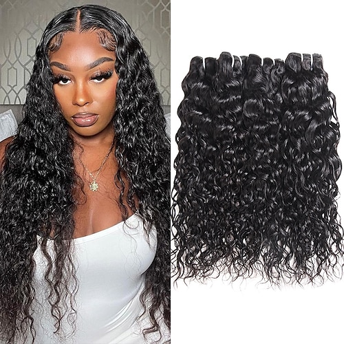 

Ishow Brazilian Water Wave 100% Natural Color Human Hair Remy Hair Bundles Weave Extension Can Buy 4 Bundles Free Ship