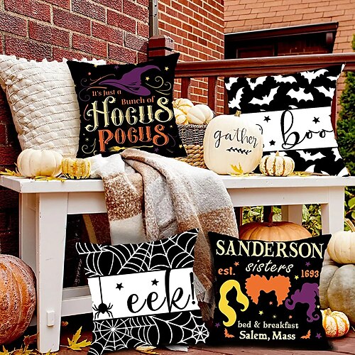 

Double Side Cushion Cover 4PC/set Soft Decorative Square Throw Pillow Cover Cushion Case Pillowcase for Sofa Bedroom Superior Quality Machine Washable