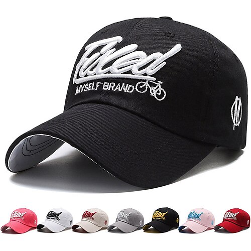 

Cotton Baseball Cap Running Cap Running Hat Men's Cap Running Cap Letter Patchwork Adjustable UV Sun Protection Breathable for Fishing Running Jogging Spring Summer White Rosy Pink Grey / Quick Dry