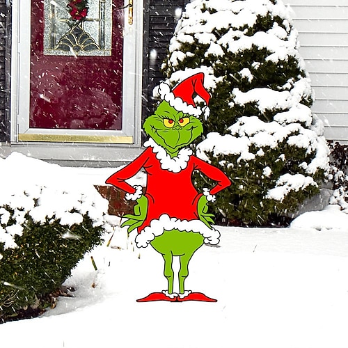 

Christmas Acrylic Grinch Outdoor Garden Garden Yard Art Decoration Card