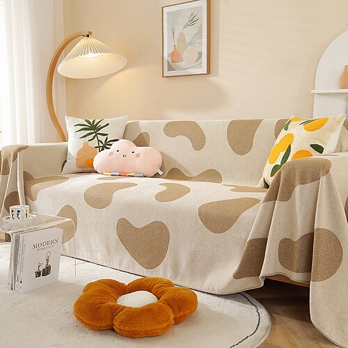 

Sofa Throw Blanket Sofa Cover for Sectional Couch Armchair Loveseat 4 or 3 seater L Shaped Sofa AB patternDustproof Washable for Dog Cat