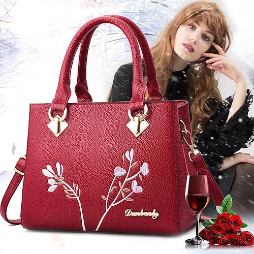 

Women's Work Bag Top Handle Bag PU Leather Solid Color Embroidery Daily Date Office & Career Meteor Portable Light Grey Meteor Portable Wine Red Meteor Portable Dark Blue Meteor Portable Pink