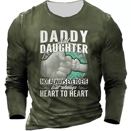 

Men's Unisex T shirt Tee Letter Graphic Prints Hand Crew Neck Green Navy Blue Gray Black 3D Print Outdoor Street Long Sleeve Print Clothing Apparel Basic Sports Designer Casual