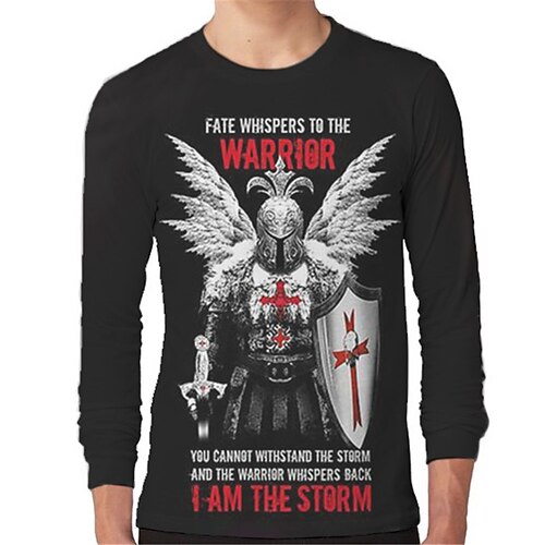 

Kids Boys T shirt Cross Outdoor 3D Print Long Sleeve Vintage 3-12 Years Winter Black