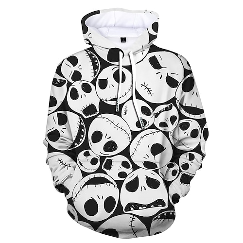 

Inspired by The Nightmare Before Christmas Halloween Skeleton / Skull Death Sally Hoodie Cartoon Manga Anime Front Pocket Graphic Hoodie For Men's Women's Unisex Adults' 3D Print 100% Polyester