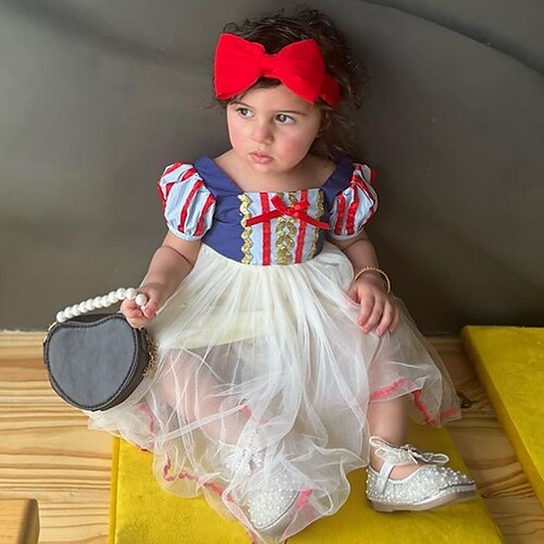 

Kids Girls' Dress Striped A Line Dress Midi Dress Party Long Sleeve Princess Dress 3-12 Years Winter Yellow