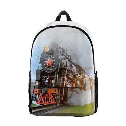

Kid's Unisex School Bag Bookbag Oxford 3D Print Adjustable Lightweight Zipper School Daily Sky Blue