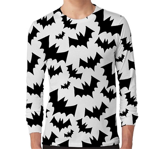 

Kids Boys Halloween T shirt Animal Outdoor 3D Print Long Sleeve Active 3-12 Years Winter White