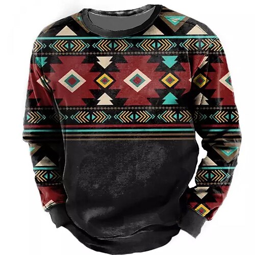 

Men's Unisex Sweatshirt Pullover Crew Neck Graphic Prints Print Daily Sports Holiday 3D Print Boho Streetwear Designer Clothing Apparel Hoodies Sweatshirts Long Sleeve Green Blue