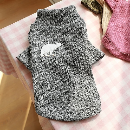 

Dog Cat Sweater Solid Colored Patterned Animal Adorable Cute Dailywear Casual / Daily Winter Dog Clothes Puppy Clothes Dog Outfits Soft Purple Gray Green Costume for Girl and Boy Dog Polyester XS S M