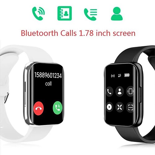 

S216 Smart Watch 1.78 inch Smartwatch Fitness Running Watch Bluetooth ECGPPG Pedometer Call Reminder Compatible with Android iOS Men Waterproof Long Standby Hands-Free Calls IPX-6 36.5mm Watch Case