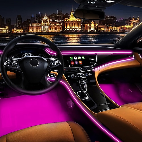 

14in 1 RGB LED Atmosphere Car Light Interior Decoration Fiber Strip Light By App Control Decorative Ambient Lamp Dashboard Lamp
