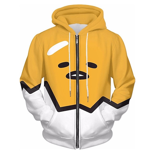

Men's Unisex Full Zip Hoodie Jacket Yellow Orange Hooded Animal Graphic Prints Zipper Print Sports & Outdoor Daily Sports 3D Print Streetwear Designer Casual Spring & Fall Clothing Apparel Hoodies