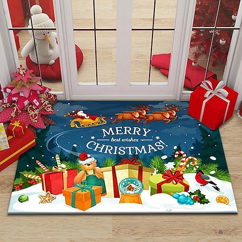

Christmas Bath Mat Doormat Santa Claus Carpet Merry Christmas Decorations For Home 2022 Xmas Navidad Natal Gifts Happy New Year 2023 for Bathroom,Kitchen,Livingroom