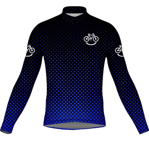 

21Grams Men's Cycling Jersey Long Sleeve Bike Top with 3 Rear Pockets Mountain Bike MTB Road Bike Cycling Breathable Quick Dry Moisture Wicking Reflective Strips Green Yellow Blue Graphic Geometic
