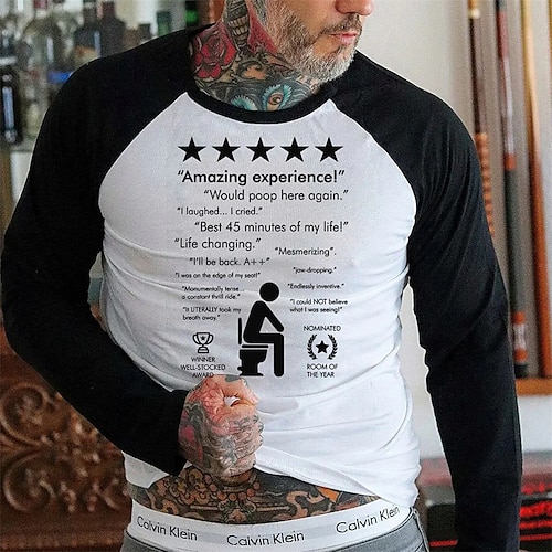 

Herren T Shirt Graphic Buchstabe Rundhalsausschnitt Schwarz langarmshirt herren Heißprägen Strasse Täglich Patchwork Bedruckt Oberteile Modisch Designer Casual Komfortabel